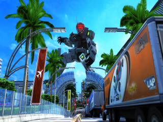 The 90's Arcade Racer : Aéroport, Grid girl & dégâts