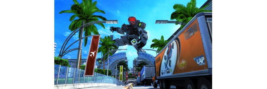 The 90's Arcade Racer : Aéroport, Grid girl & dégâts